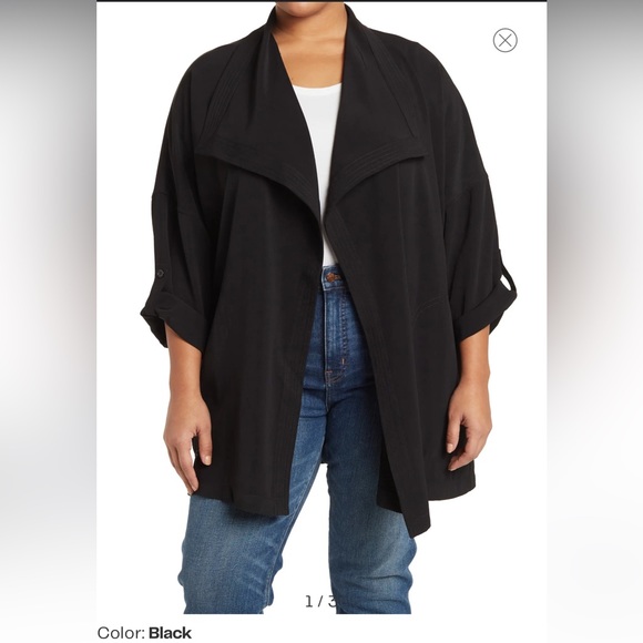 Max Studio Black flowy lightweight jacket size 1xl - Picture 5 of 15